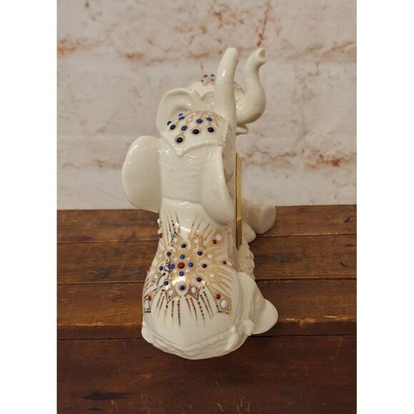 Lenox Porcelain Mantle Clock Elephants Jeweled Treasures Collection - Picture 4 of 7